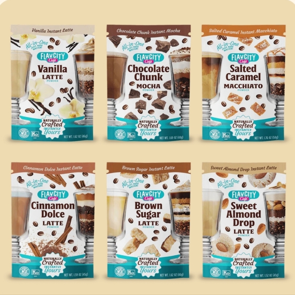 FIRM ON PRICE Bundle Of 4 Boxes Of Flavcity Cafe Instant Latte Variety Pack - Picture 3 of 7
